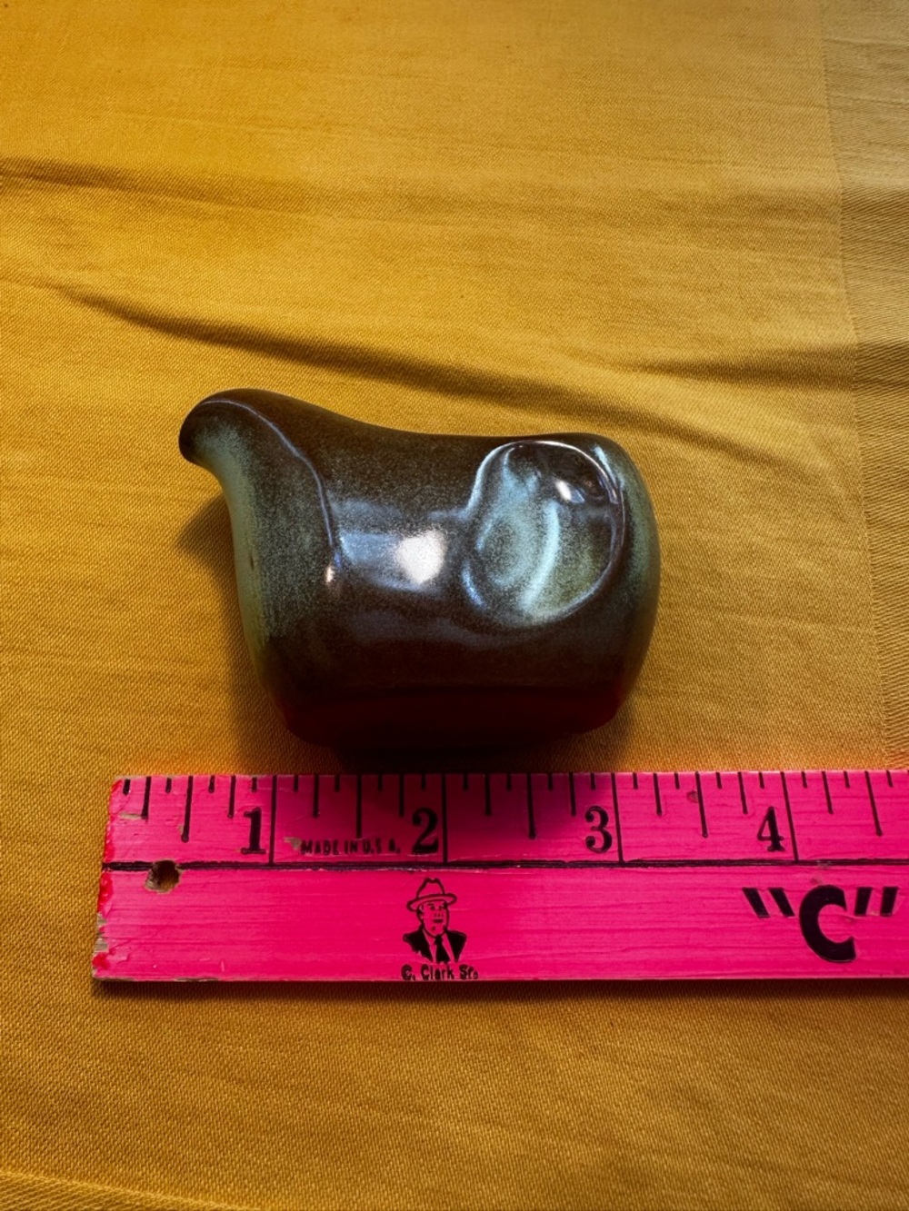 Frankoma Green Glazed ceramic gravy boat